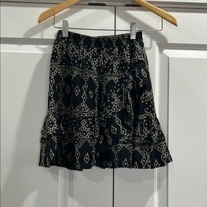 Black and White Patterned Women's Skirt